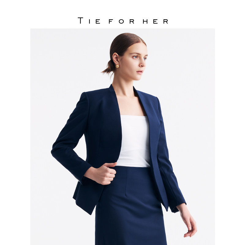 TieForHer丽制「EV-LéSuit™轻通勤羊毛西装系列」丨无领款西装