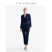 TieForHer奢华系列 上衣外套西裤 941色号 藏青色羊毛通勤女士西装