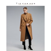 TieForHer 大衣女 双排H型羊毛羊绒高智老钱款 WGC系列 冬早春新款