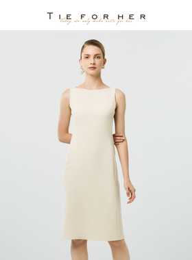 【明星爆款】TieForHer Queensland缪斯裙 醋酸鱼尾一字领连衣裙