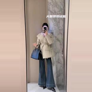 高级气质翻领短款羽绒服外套2025白鸭绒新款气质显瘦小个子