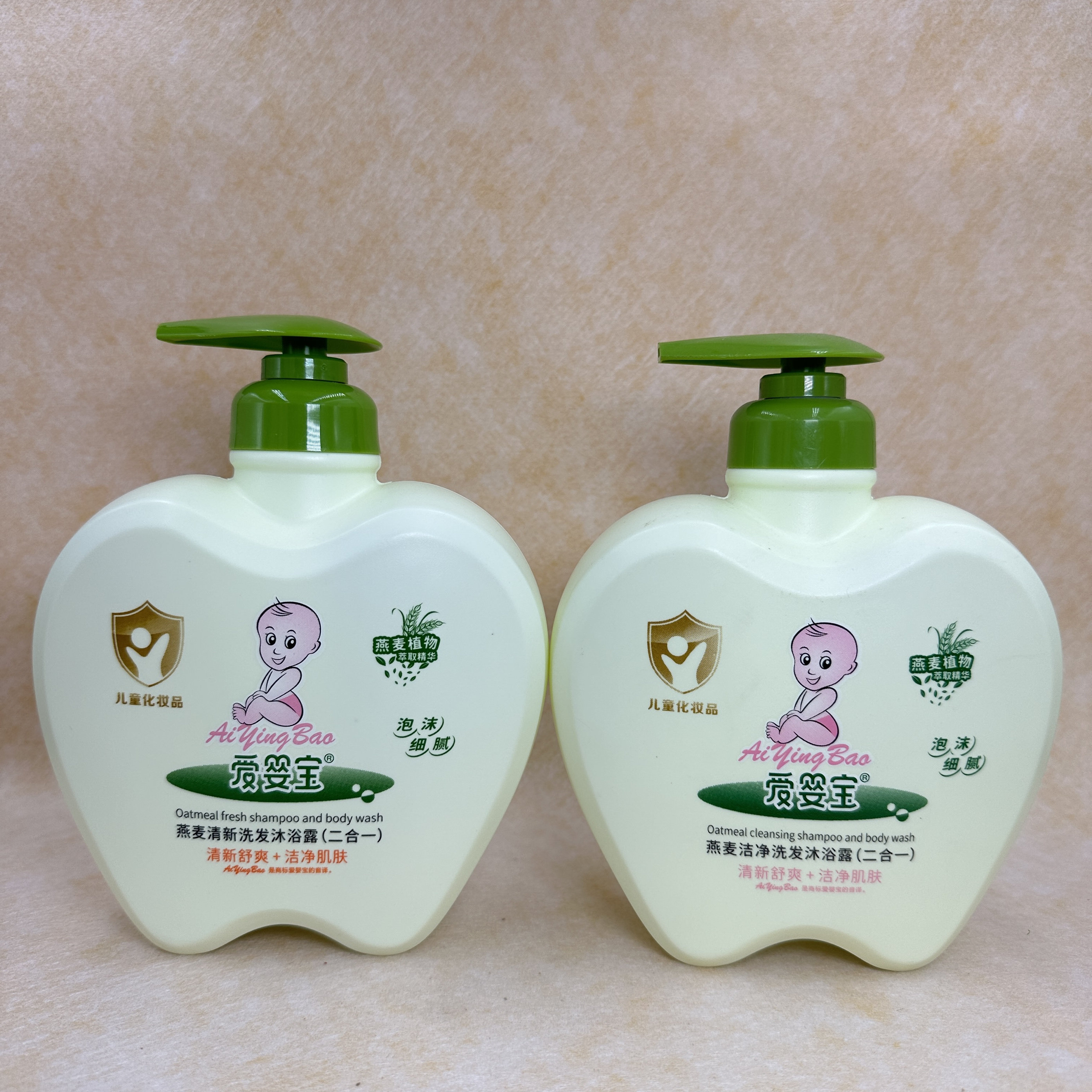 爱婴宝儿童宝宝780 燕麦植物萃取精华清新舒爽洁净滋养洗发沐浴露