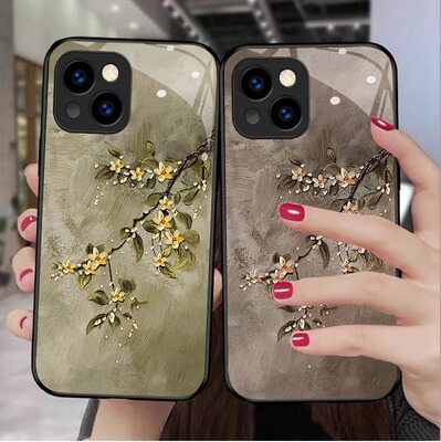 绿墨荼蘼适用于红米NOTE13手机壳玻璃小米10外贸14T批发POCOX40