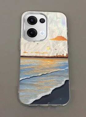 海边清晨适用红米NOTE14手机壳TURBO3个性11PRO小米15羽纱CIVI3