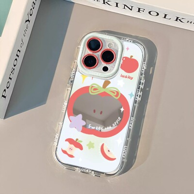 粉粉苹果适用苹果16pro手机壳12奶油镜子11简约7xr8可爱14plus15