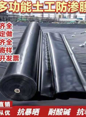 鱼塘防渗膜黑色加厚鱼塘护坡专用膜鱼池防水布藕池防渗土工膜整卷