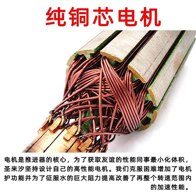 极速船用推进器电动12v无刷橡皮艇马达螺旋挂浆小W型塑料钓鱼船船