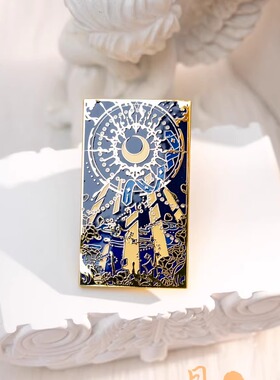 【月色星象】原创JK/DK小物金属仿珐琅徽章胸针【星罗月盘】