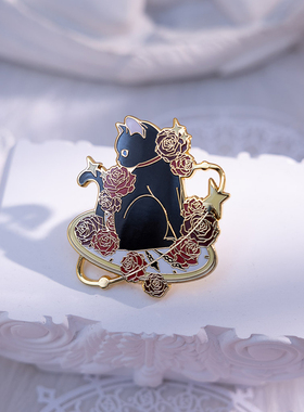 【月色星象】原创JK/DK小物金属珐琅徽章胸针【时与玫瑰】现货