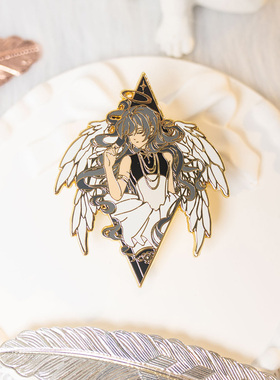 【月色星象】原创JK/DK小物金属珐琅徽章胸针【梦中天使】现货