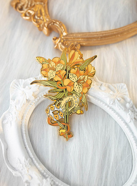 【月色星象】原创JK/DK小物金属珐琅徽章胸针【六出花】现货