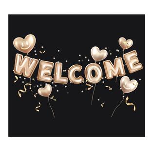 welcome英文贴纸店铺装饰品饭店超市商店营业橱窗布置UV静电贴膜