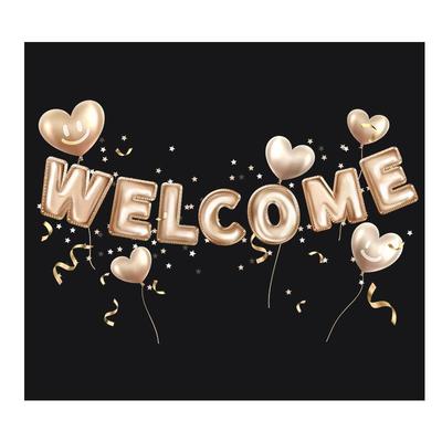 welcome英文贴纸店铺装饰品饭店超市商店营业橱窗布置UV静电贴膜