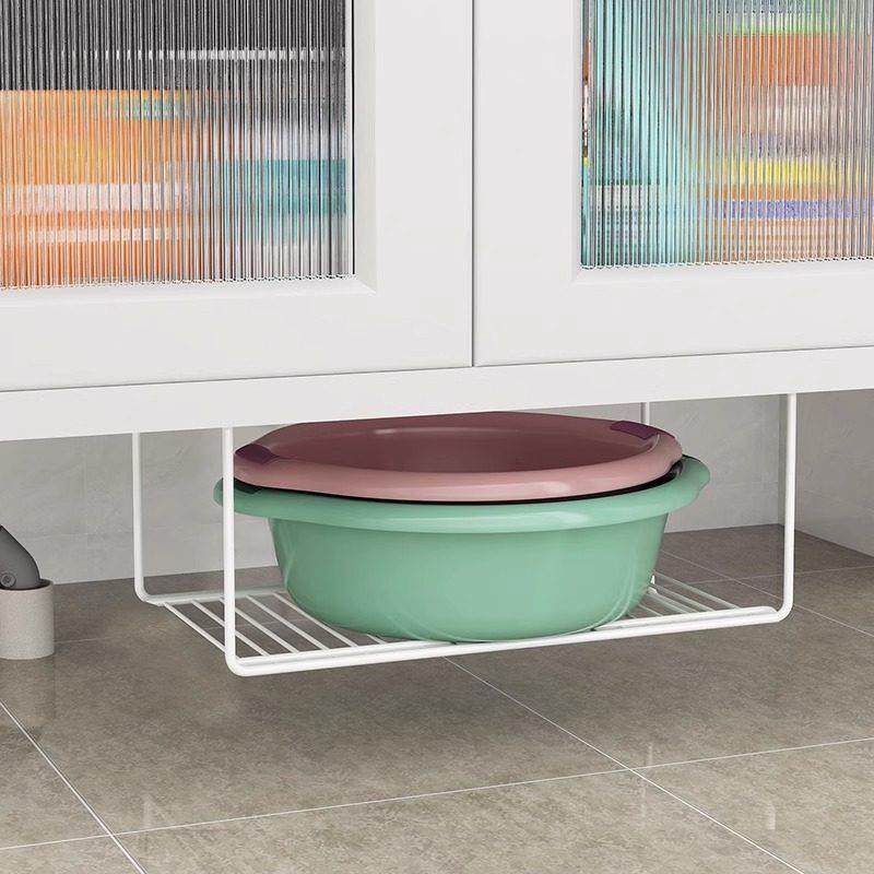 浴室柜收纳盆置物架卫生间脸盆收纳架洗漱台底部悬空壁挂式免打孔,收纳整理,整理架/置物架/收纳架,淘宝优惠券,粉丝福利购,淘宝优惠卷