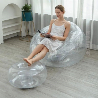 网红透明户外娃娃充气收纳沙发椅子单人柔软摄影舒适道具玩偶收纳