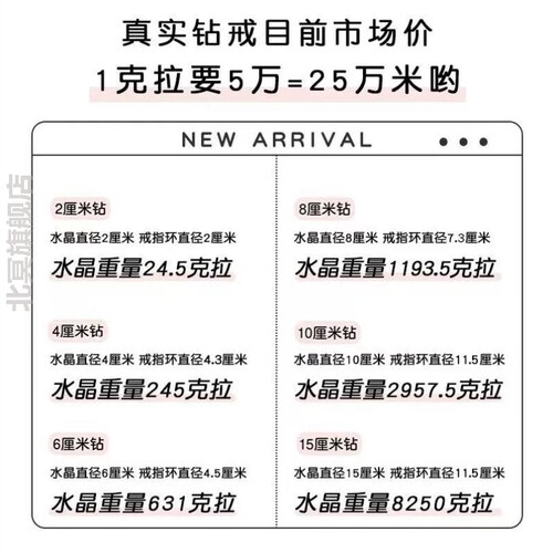 表白神器创意水晶大钻戒道具超大钻石戒指浪漫生日礼物求婚送女友