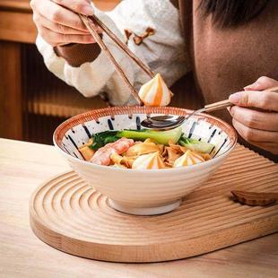 日式陶瓷拉面碗家用大号海碗汤碗创意网红泡面吃面拌面斗笠碗盖饭