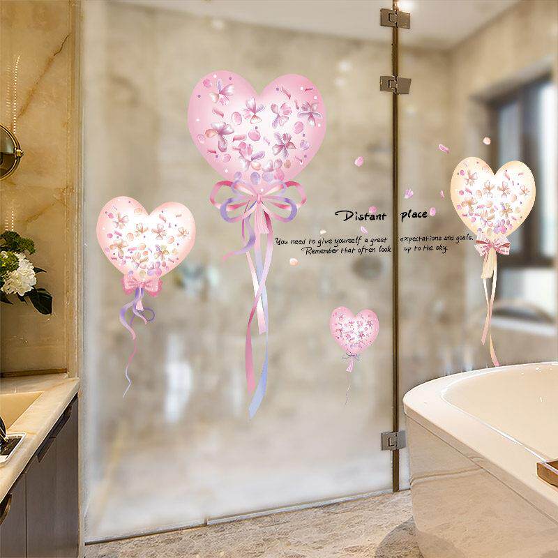 浴室墙壁贴画 画瓷砖贴纸化妆室装饰墙贴卡通玻璃门贴纸自黏贴防