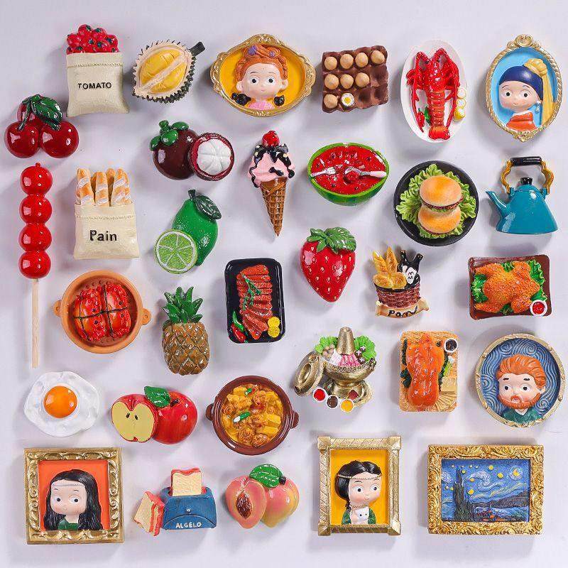 2024新款食物钢化玻璃门冰箱贴磁吸片展示板立体磁贴网红个性创意,家居饰品,软装墙贴,淘宝优惠券,粉丝福利购,淘宝优惠卷