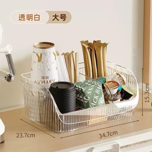 摆摊一次性奶茶杯收纳盒放吸管杯盖纸巾分格柠檬茶咖啡杯子置物架
