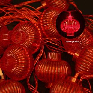 红灯笼串彩灯闪灯喜庆带尾插LED灯家用商店新年货春节日布置装饰