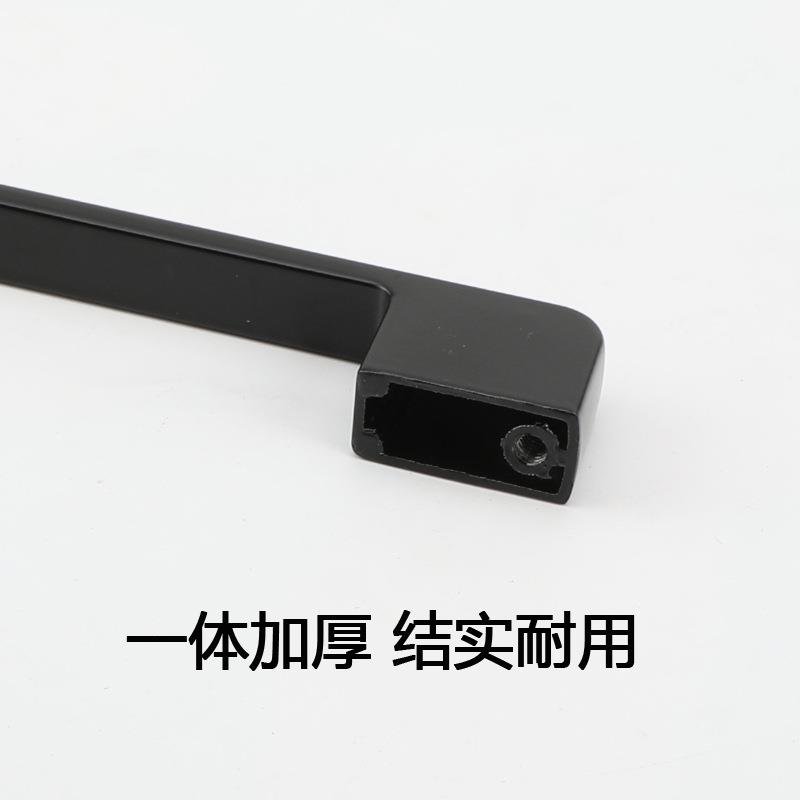 高级感柜门拉手美式黑色拉手 欧式橱柜衣柜把手 简约拉丝亮光拉手图片