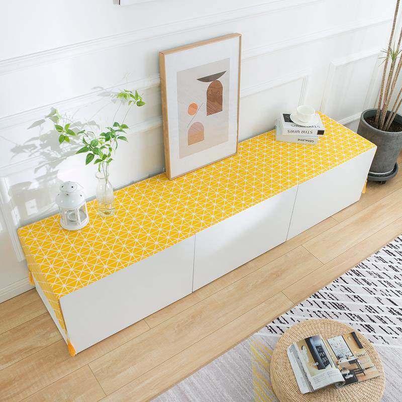 电视柜布盖布现代简约ins风北欧长条防尘布五斗柜垫布长方形罩布