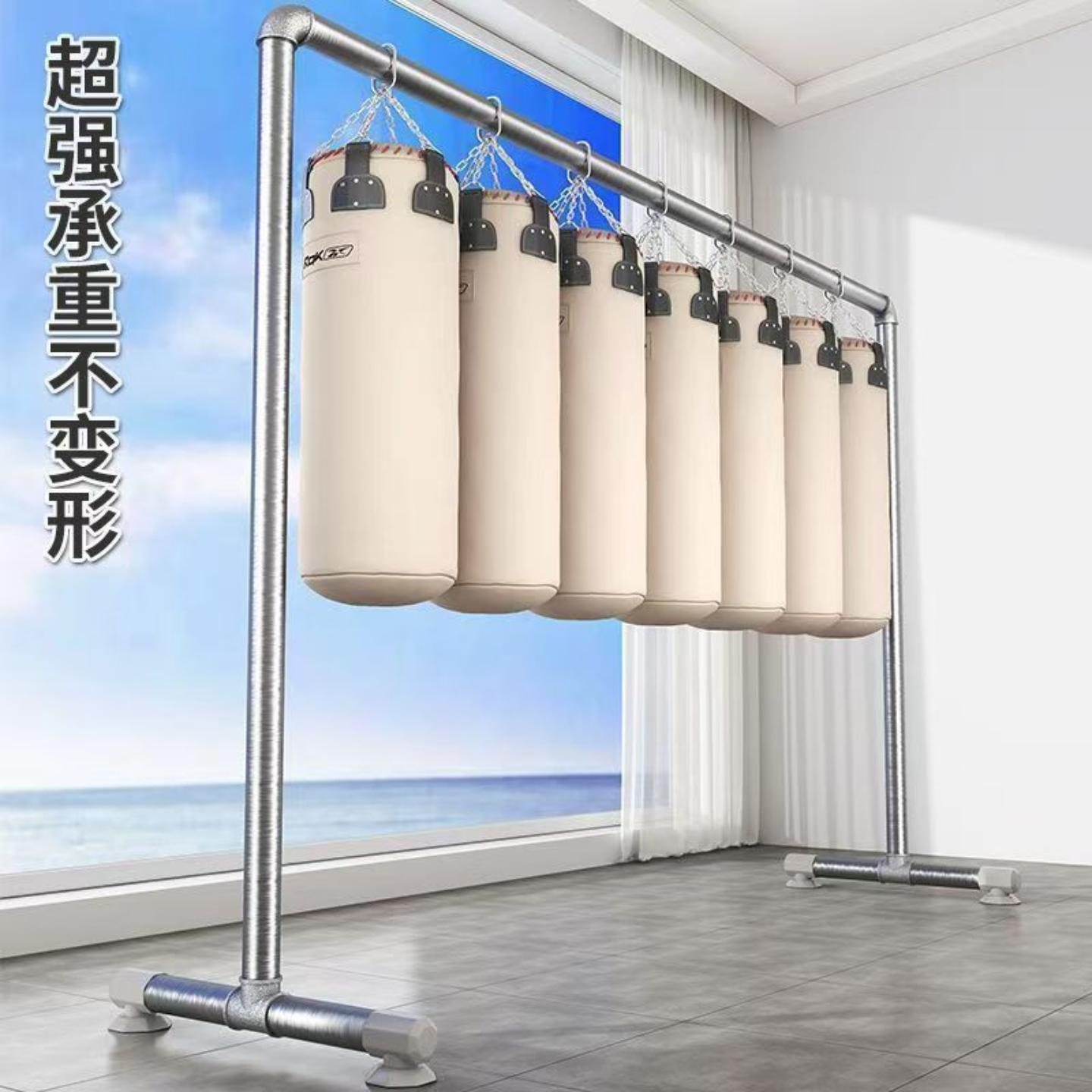 超强承重落地衣架钢管晾衣架落地卧室晾衣杆户外家用阳台挂衣服简图片