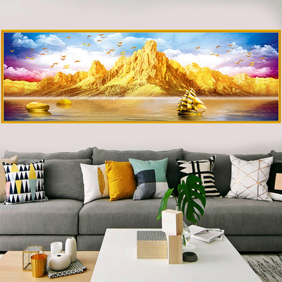 客厅墙贴画床头画背靠金山装饰画