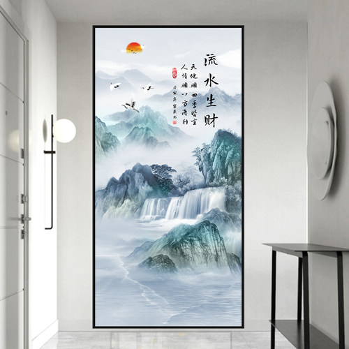 亿贴玄关走廊过道中式自粘装饰画