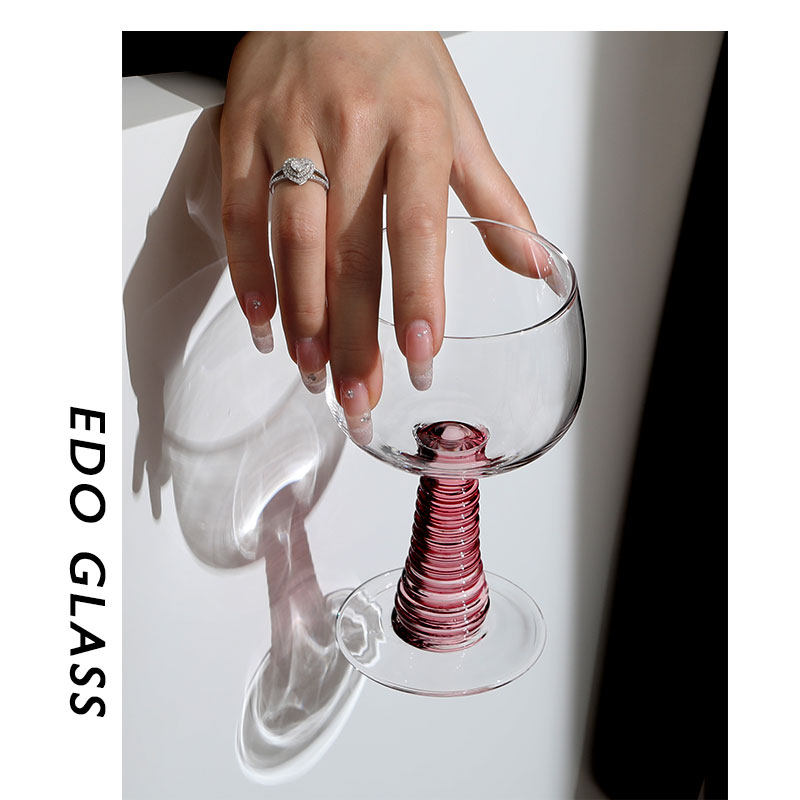 粉色擎雨盖的古典杯子/中古法式玻璃杯香槟杯酒杯水晶vintage杯子