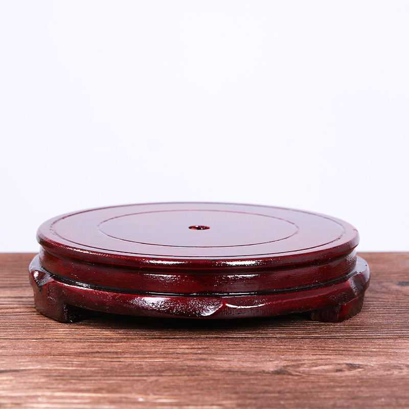 陶瓷鱼缸木质花盆底座米缸花架子