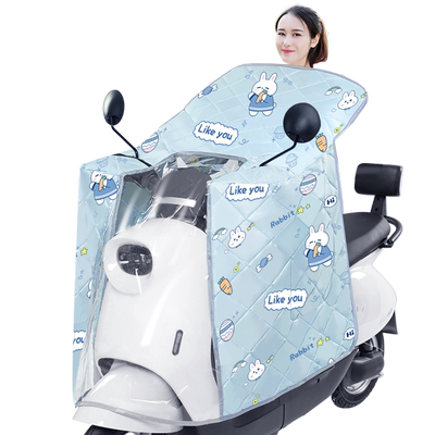 电动车挡风被四季四通用双面防水防风防水防晒电瓶车摩托车遮阳罩