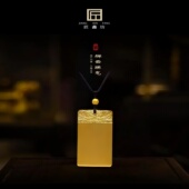 古法金包银祥云无事牌吊坠平安无事方牌挂坠项链男女情侣同款 礼物