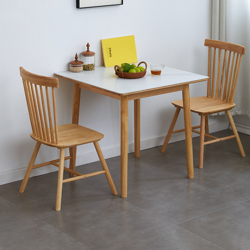 香娜莉纯实木小方桌家用岩板餐桌