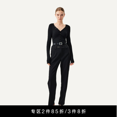 双层腰Unawares.长双层西裤