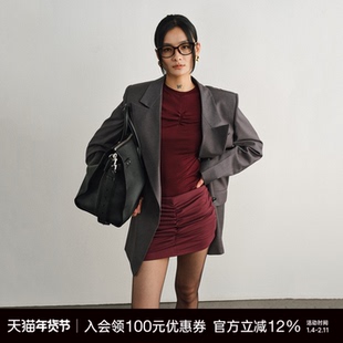 Unawares.弹力修身褶皱瑜伽短裙（自带瑜伽打底裤）