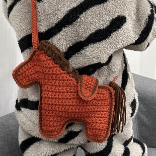 钩织小马包马钩织材料包无聊解闷手工diy包毛线钩织手工编织包包