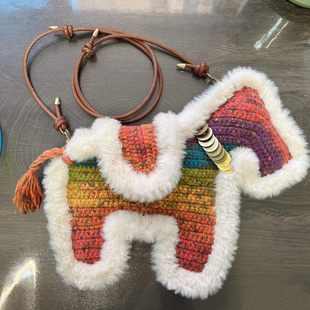 马上有钱小马包钩针编织新手入门钩针编织材料包钩织毛线手工毛线