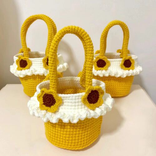 艾苏手工编织包包向日葵包包