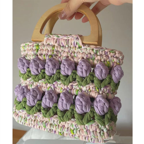 木柄布条郁金香手工diy材料包