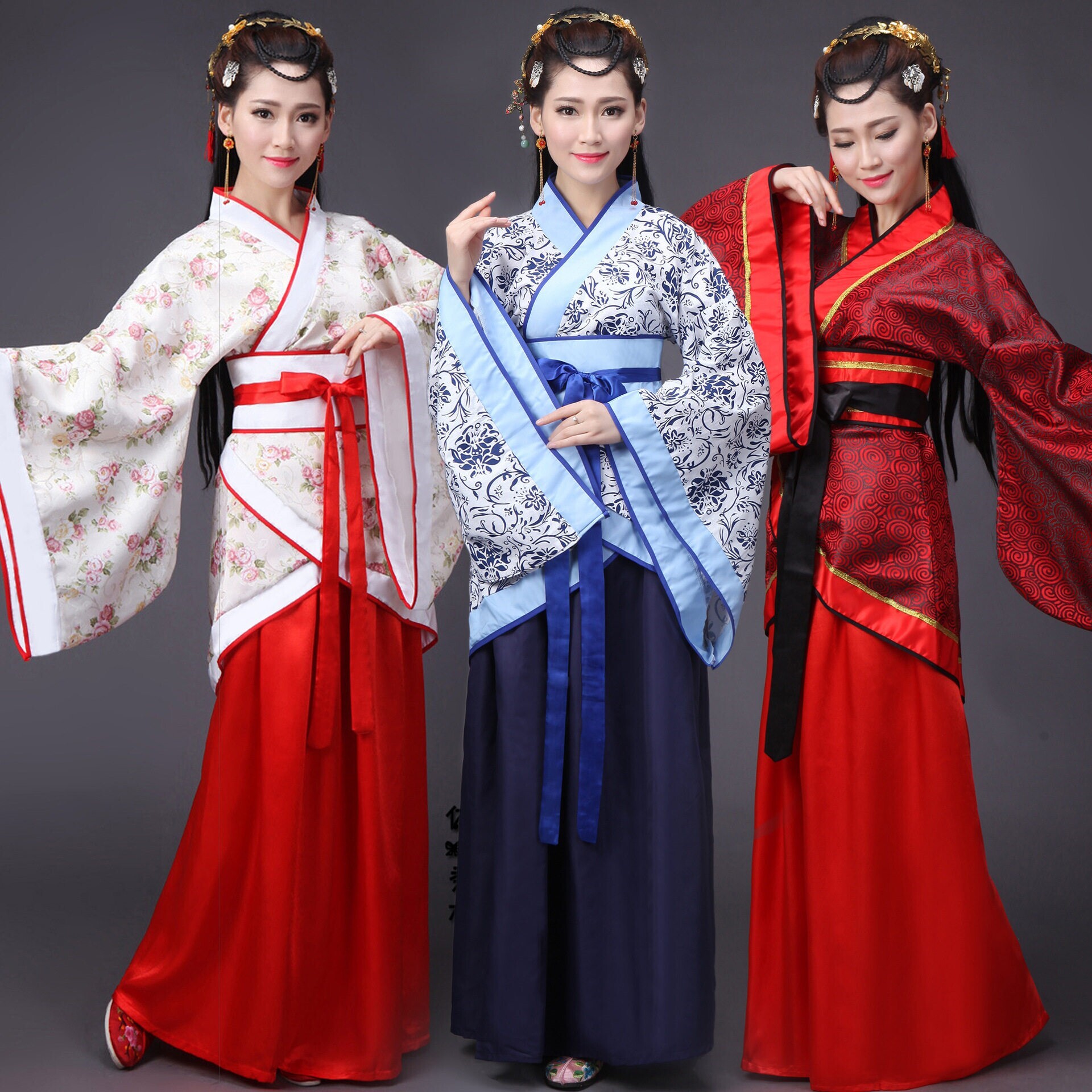 古装服装仙女唐朝旗袍古典舞国学舞台女装白色汉服套装公主国风