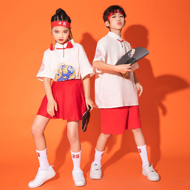 六一儿童中国风演出服女童表演服国潮小学生运动会开幕式入场服装