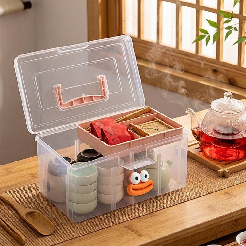茶具收纳盒分割便携带盖防尘茶几桌面茶叶茶杯整理功夫茶壶置物架,收纳整理,茶具收纳盒,淘宝优惠券,粉丝福利购,淘宝优惠卷