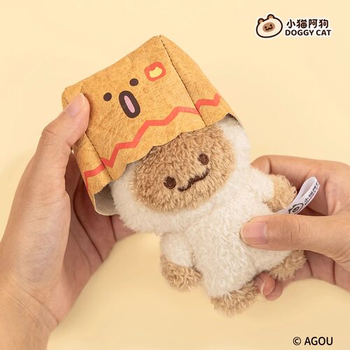 正版AGOU小猫阿狗毛绒公仔玩偶情侣挂件装饰娃娃钥匙扣生日礼物女