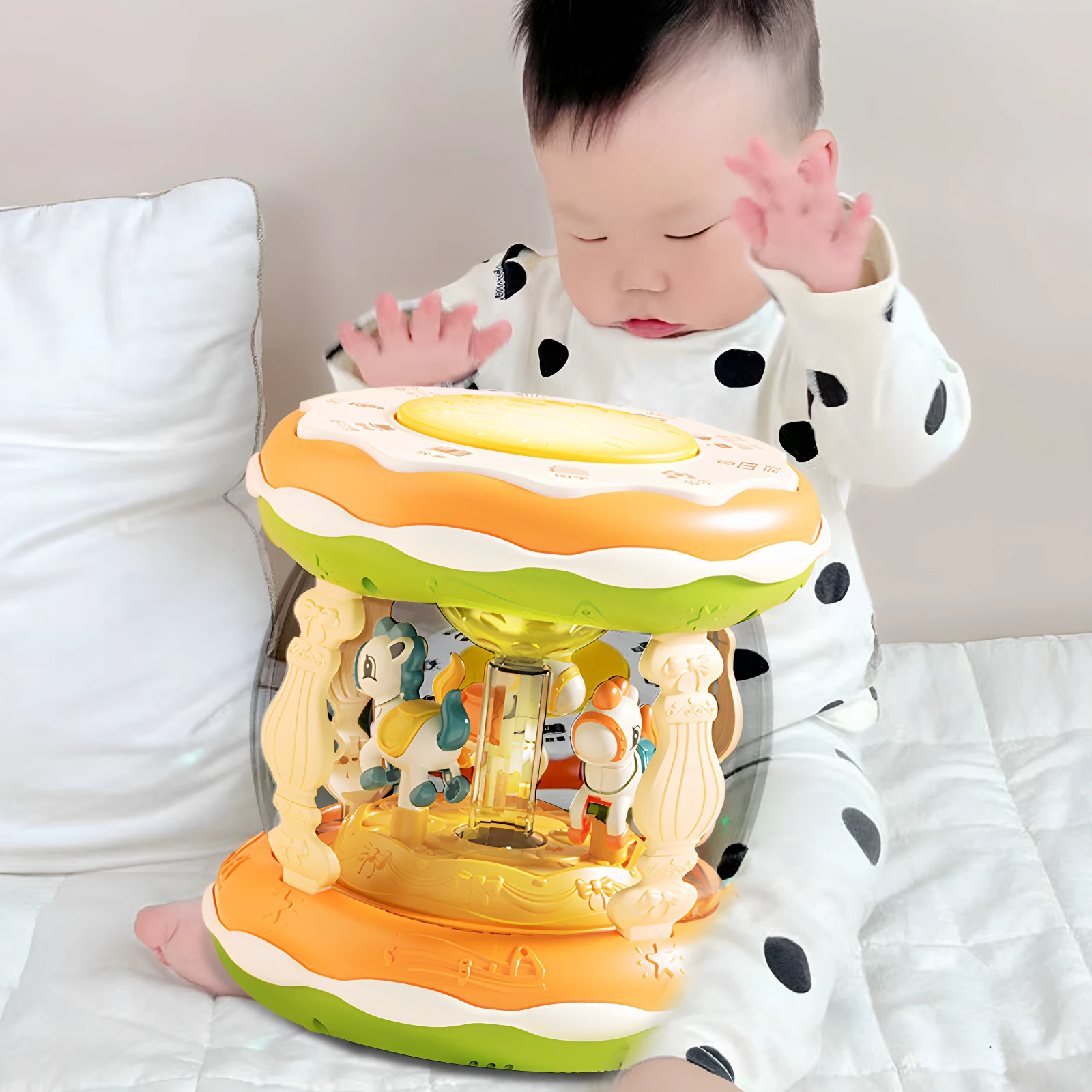 婴幼儿可充电旋转木马手拍鼓