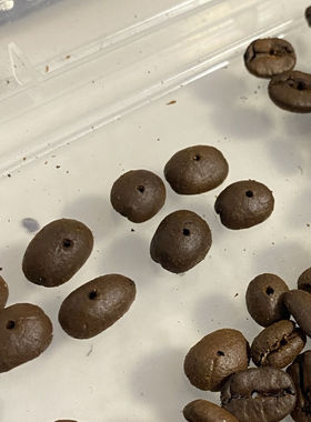 打孔咖啡豆批发diy手工配件学生提神半成品批发包邮摆摊咖啡豆