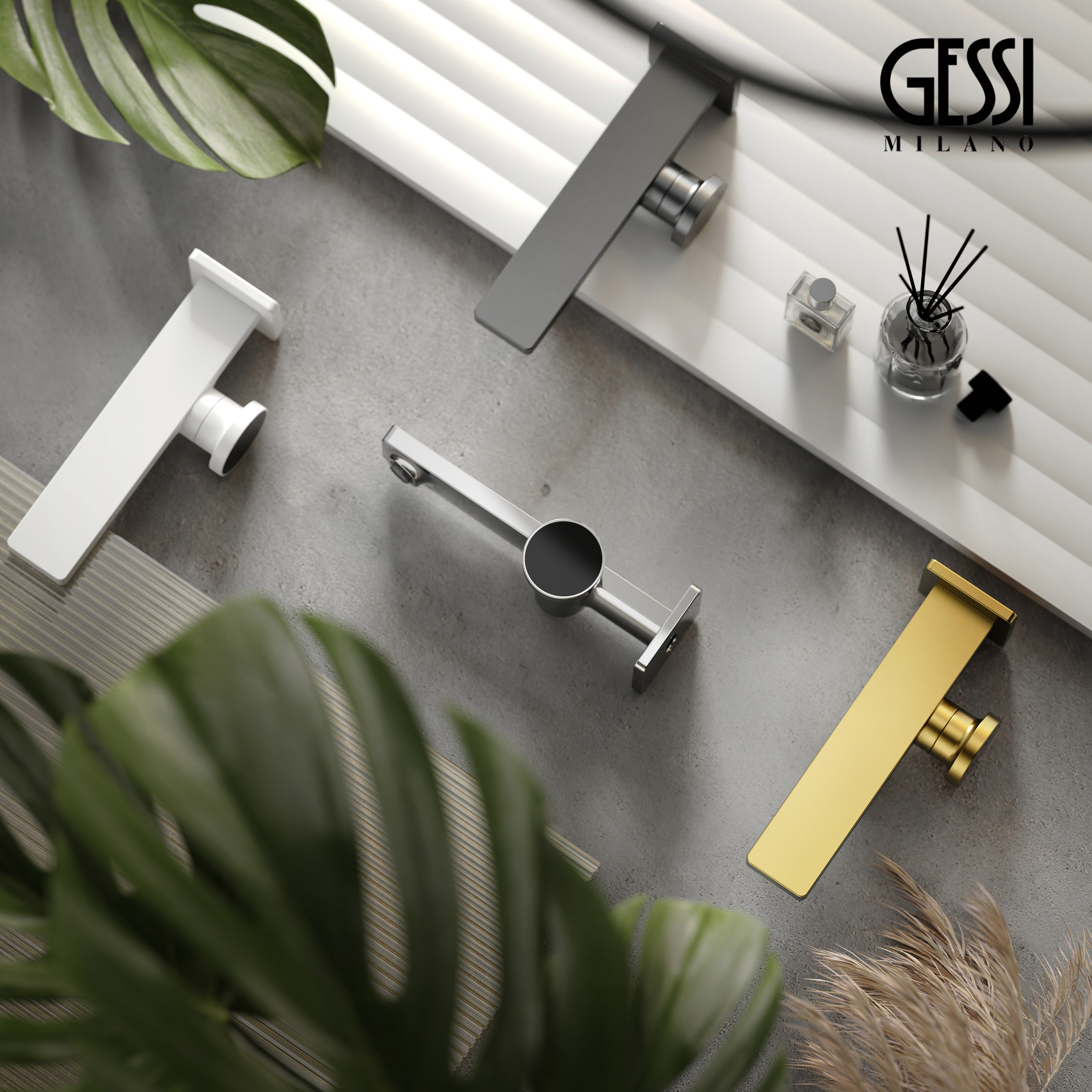 意大利gessi暗装龙头全铜嵌入式面盆冷热水浴室洗手盆艺术水龙头