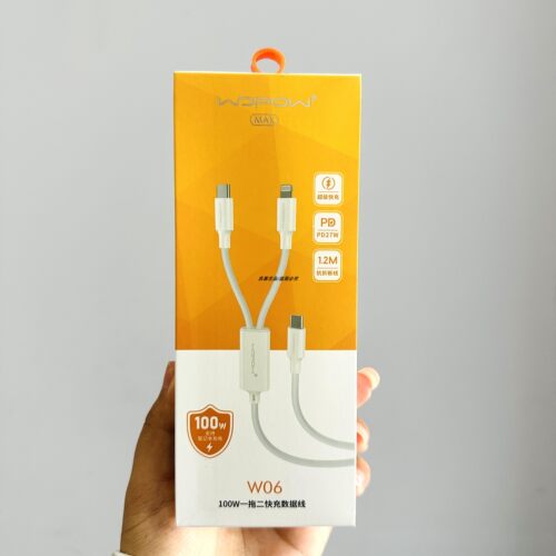 沃品100W一拖二抗折断PD数据线