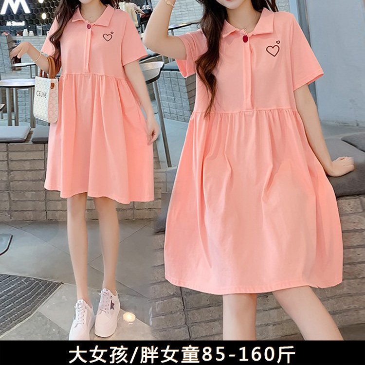 胖女孩连衣裙显瘦夏装加肥加大大码胖童装女大童公主裙胖女童裙子